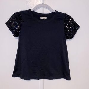 Tucker & Tate Black T-shirt with sequin sleeves